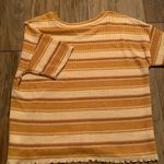 American Eagle Top Striped Shirt Yellow Women’s Medium Photo 2