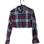 PacSun  Plaid Button Down Crop Long Skeeve Top Size‎ Small Photo 0