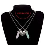 Silver Heart Best Friend Crystal Stone Necklaces Photo 5