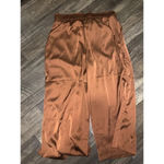 Joie Satin  Burnt Orange Wide Leg Capri Belt L wide leg spring contemporary boho Photo 4