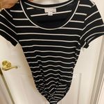 Ten Sixty Sherman Black And White Striped Bodysuit Photo 0