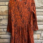 Garnet Hill Shirtdress Floral Print Drop Waist Pockets Rust Navy 12 Photo 7