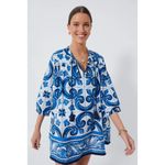 Tuckernuck  Tnuck Beach Capri Blue Majolica Tile Bondi Coverup XL V Neck Photo 1