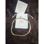 Jennifer Zeuner Gold Allie Necklace Herringbone 14K Yellow Gold Plated Brass Photo 3