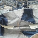 Sexy patchwork denim mini skirt festival farmhouse vintage Blue Size 6 Photo 5