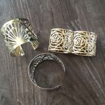 4/$15 Set of 3 Cuff Bracelets Gold Photo 1