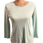 Charter Club  mint green perfectly soft Pima cotton crew neck  3/4 sleeve tee Photo 0