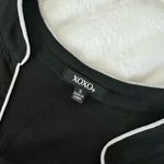 XOXO Black Sleeveless Blouse with White Trim Photo 4
