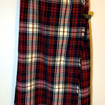 Vintage Red Tartan Plaid maxi wrap skirt size S Red Photo 0