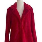 Melissa Paige Coat Faux Fur Red Soft Warm Holiday Teddy Jacket Size Small Photo 0