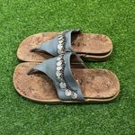Birkenstock y2k tatami x sz 38 Sandal thong flip flops Beach silver charms EUC Photo 1