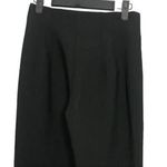 ZARA Straight Leg High Rise Slit Crop Career Trousers Flat Zip Up Front 4 Black Photo 4