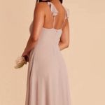 Birdy Grey  women’s size medium taupe chiffon bridesmaid dress long slit on side Photo 2