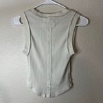 Free People We the Free Kate Rib Stretch Cotton Distressed Tank - optic white XS Photo 6