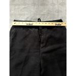 Relativity  Size M Black Cropped Linen Pant Wide Leg Waist Tie Waist with Button Photo 3
