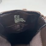 Vintage Y2K 90s Square Toe Brown Leather Side Zip Bootie Ankle Boot Sunburst 9.5 Photo 3