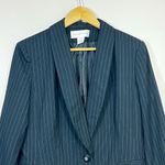 Jones New York SUIT Woman Black Gray Striped Blazer Jacket Size 14 Photo 2