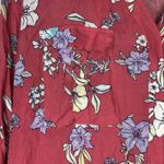 a.n.a  Coral‎ Floral Size PXXL Button Down Shirt Top Long Roll Tab Sleeve Pockets Photo 4