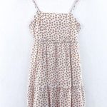 LA Hearts  Floral Tiered Babydoll Mini Dress Medium White Ditzy Ruffles Rayon Photo 0