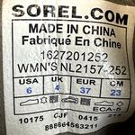 Sorel Major Carly Snow Combat Boots Leather Canvas Mid Calf Lace Up Sand Black 6 Photo 5