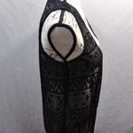 Xhilaration  Black Crochet Fringe Cover Up Vest Festival Beach Size XS NWT Photo 3