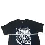 Gildan Cuddle And Watch Horror Movies Black Graphic Tshirt Photo 1