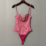 ZARA ‎ New Pink/White Printed Corset Sweetheart Neckline Corset Bodysuit Size S Photo 7