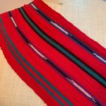 Red stripe Aztec tribal lightweight scarf with fringe ends Photo 3