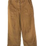 Everlane Womens Wide Leg Crop Pants Twill Cotton Stretch Brown 00 Photo 0