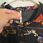Free People  Sweet Escape Cropped Cotton Blouse Black Floral Size Medium Photo 5