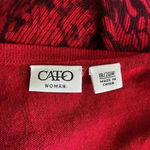 Cato  Red and Black Button Up Sweater Photo 4