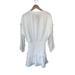 AQUA  White With Gold Foil Polka Dots Ruffled Mini Dress Photo 3