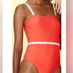 Summersalt  Women’s Sz 6 Oasis One Piece Swim Suit Red Belted Photo 0