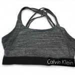 Calvin Klein Gray and Black Sports Bra with Strappy Design Photo 0