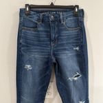 American Eagle Women's Curvy High Rise Jegging Blue Distressed Size 8 EUC Photo 1