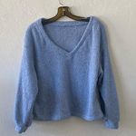 SheIn  light blue teddy long sleeve shirt XS Photo 0