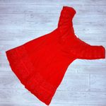 Sugar Lips  off the shoulder red eyelet cutout midi short sleeve summer dress sm Photo 2
