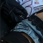 GRLFRND  Claudia Denim Minu Skirt Baby Come Back/ Added Lace Photo 1