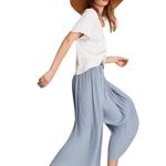 ZARA High Waisted Pleated Wide Leg Pants in Dust Blue Photo 2