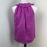 J.Crew Purple Silk Lydia Ruffle Neck Sleeveless Blouse Small Photo 3