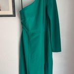 Donna Morgan  Green One Shoulder Sheath Dress Photo 3