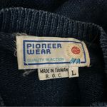 Vintage Pioneer Woman Crewneck Long Sleeve Western Tassel Fringe Sweater Shirt Blue Size L Photo 2