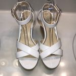 Jessica Simpson Women’s Mallika White Crossover Open Toe Espadrille Wedges Photo 1