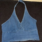 Hollister Denim Halter Blue Top Photo 0