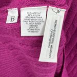 Ann Taylor LOFT sweater L pullover V neck cable knit rabbit hair blend fuchsia Photo 5