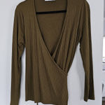 Wrap Sweater Made In Turkey Green Size L Photo 0