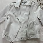 Missguided White Faux Leather Moto Biker Jacket  Photo 1