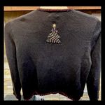 DESIGNER ORIGINALS STUDIO FA LA LA LADIES HOLIDAYCARDIGAN 2XL BUTTON FRONT BEAD Black Size 2X Photo 10