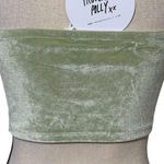 Princess Polly  size 4 strapless halter top slim fitting zip back unlined green Photo 3