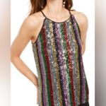 International Concepts XS Sequin Spaghetti Strap Tank Top Back Keyhole Closure Red Photo 0